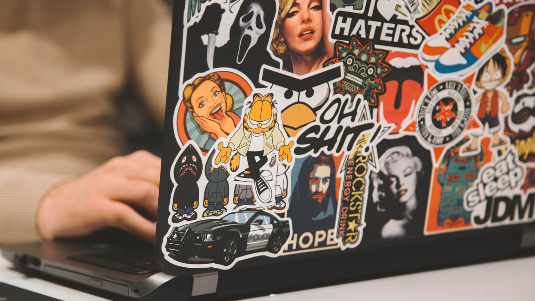 Laptop with stickers